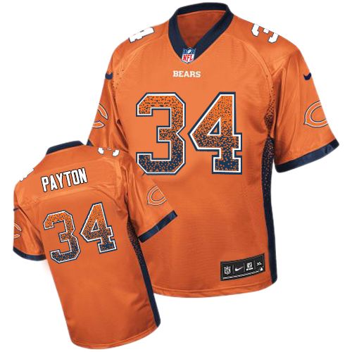 Youth Elite Walter Payton Nike Jersey Orange - #34 Drift Fashion NFL Chicago Bears